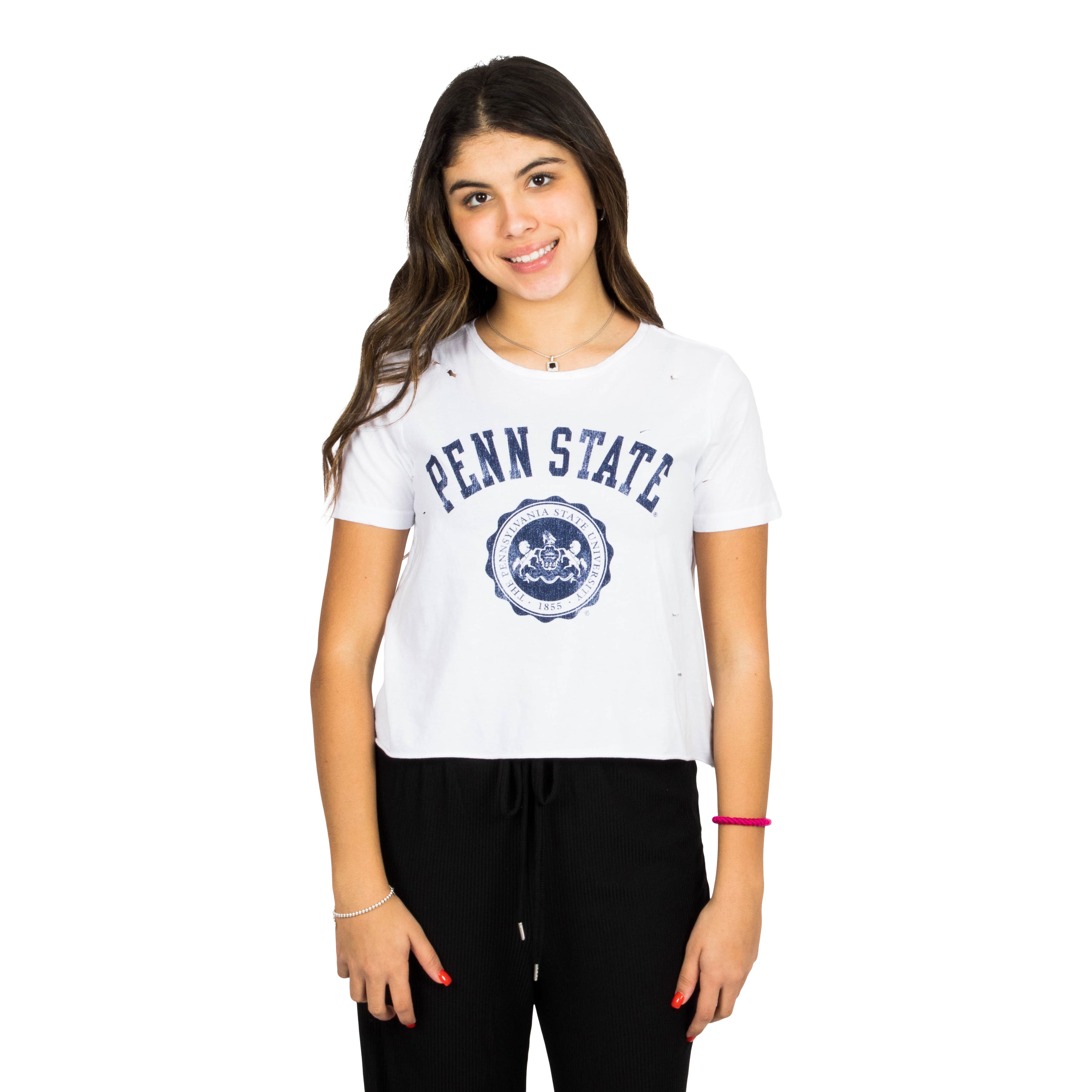 Penn State Distressed Crop Tee - Denny's