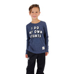 Long Sleeve Tee with I Do My Own Stunts - Denny's