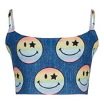 Smiley Denim Band Bra Cami - Denny's