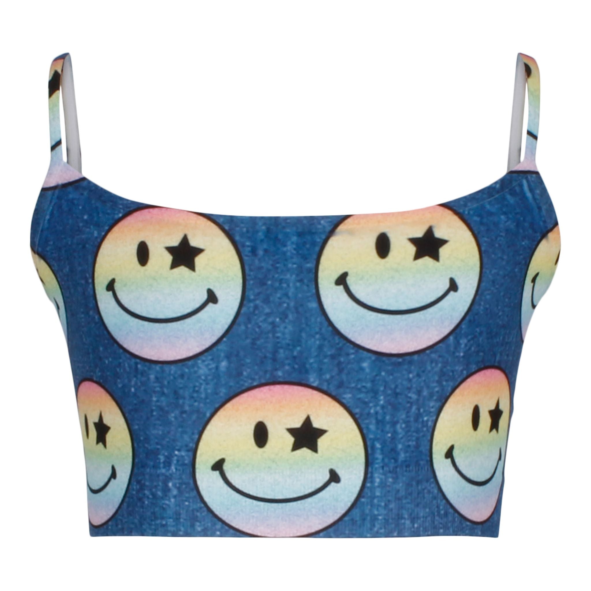 Smiley Denim Band Bra Cami - Denny's
