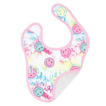 Pink Tie Dye Smiley Bib - Denny's