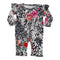 Ruffle Coverall Black Floral - Denny's