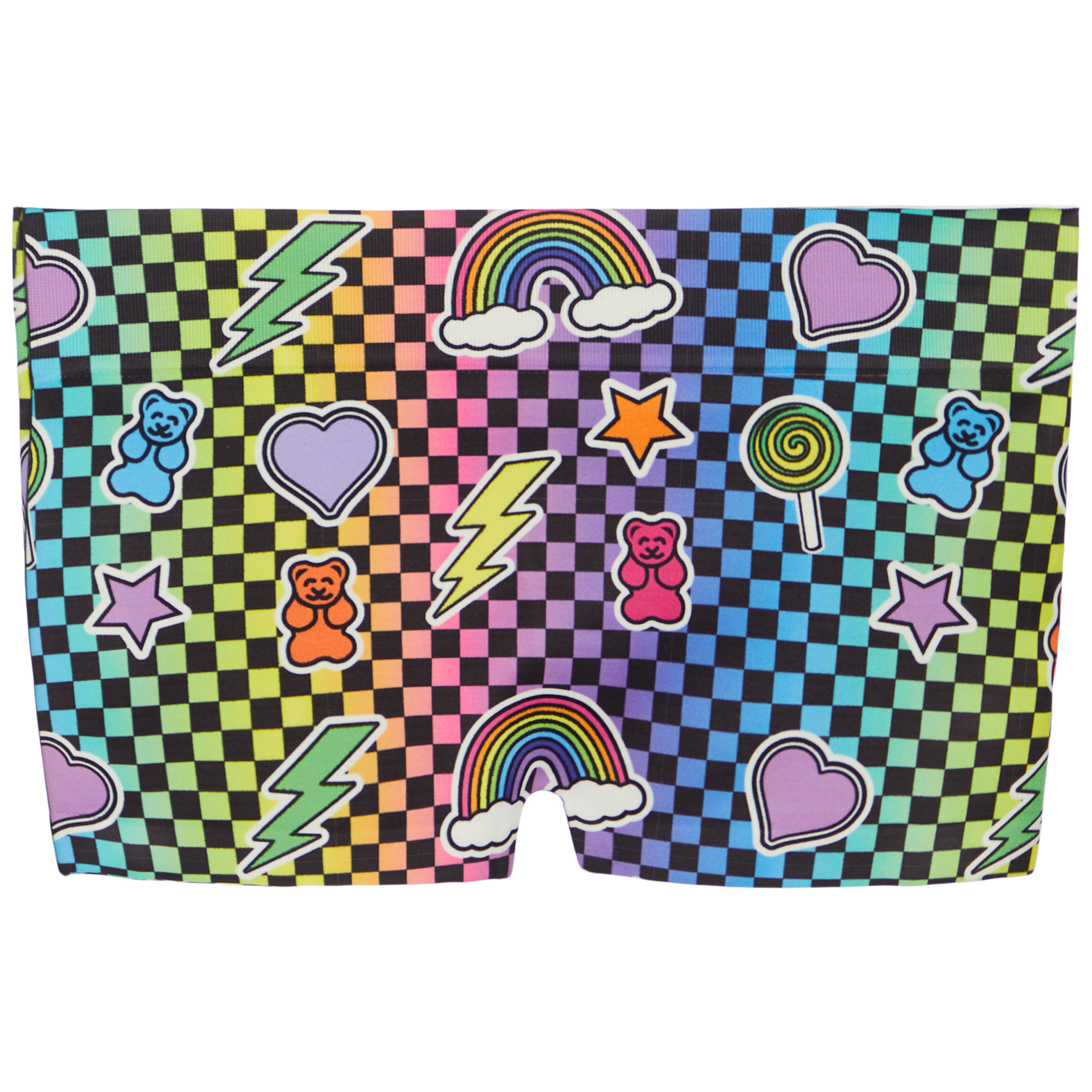 Rainbow Checkered Boy Shorts - Denny's