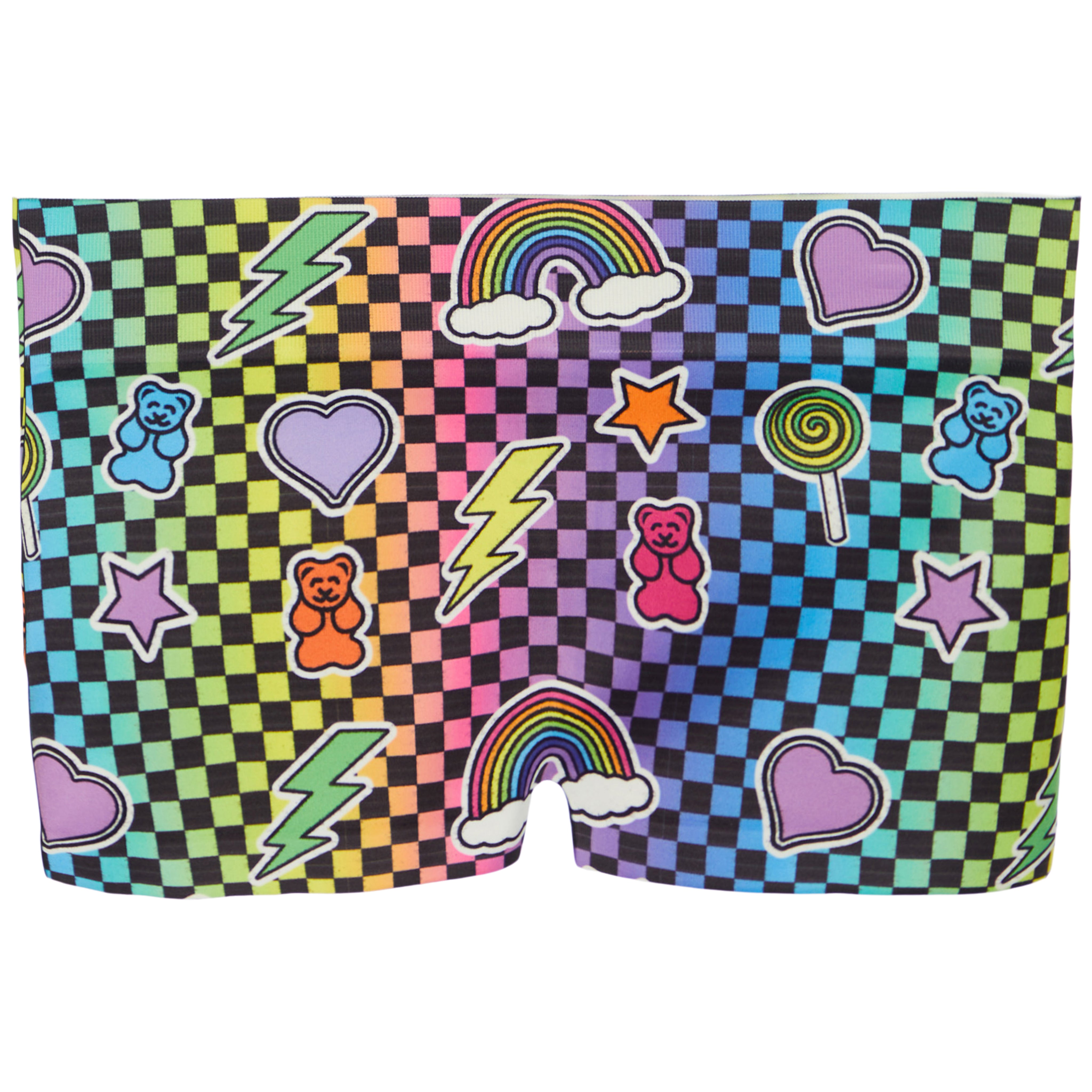 Rainbow Checkered Boy Shorts - Denny's