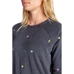 Embroidered One Love Heart Stars Bolt Top - Denny's