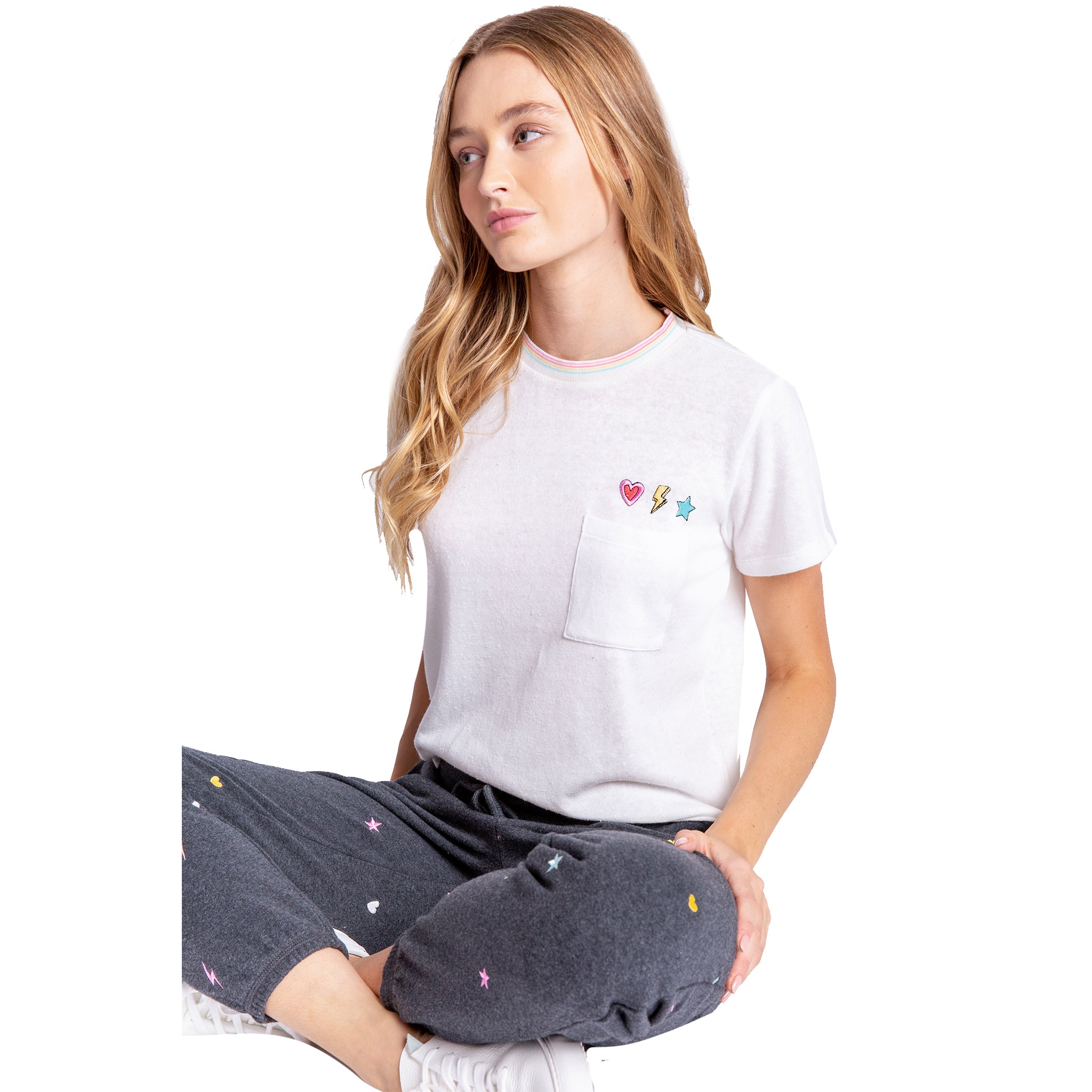 One Love Embroid Star & Bolt Tee - Denny's