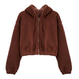 Bowie Sherpa Crop Zip Hoodie - Denny's