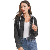 Distressed Hooded Denim Jacket - Denny's