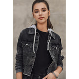 Distressed Hooded Denim Jacket - Denny's