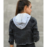 Distressed Hooded Denim Jacket - Denny's