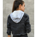 Distressed Hooded Denim Jacket - Denny's