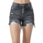 High Rise Distressed Denim Short - Denny's