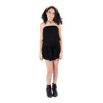 Solid Strapless Crinkle Romper - Denny's
