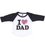 Raglan with I Heart Dad Pink Foil Heart - Denny's