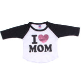 Raglan I Heart Mom Pnk Foil Heart - Denny's