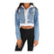 Crop Denim Jacket with Hood - Denny's
