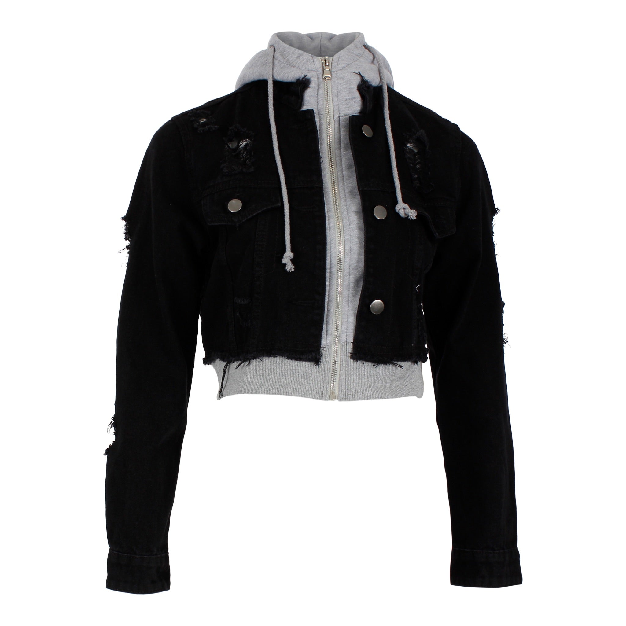 Crop Denim Jacket with Hood - Denny's
