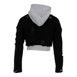 Crop Denim Jacket with Hood - Denny's