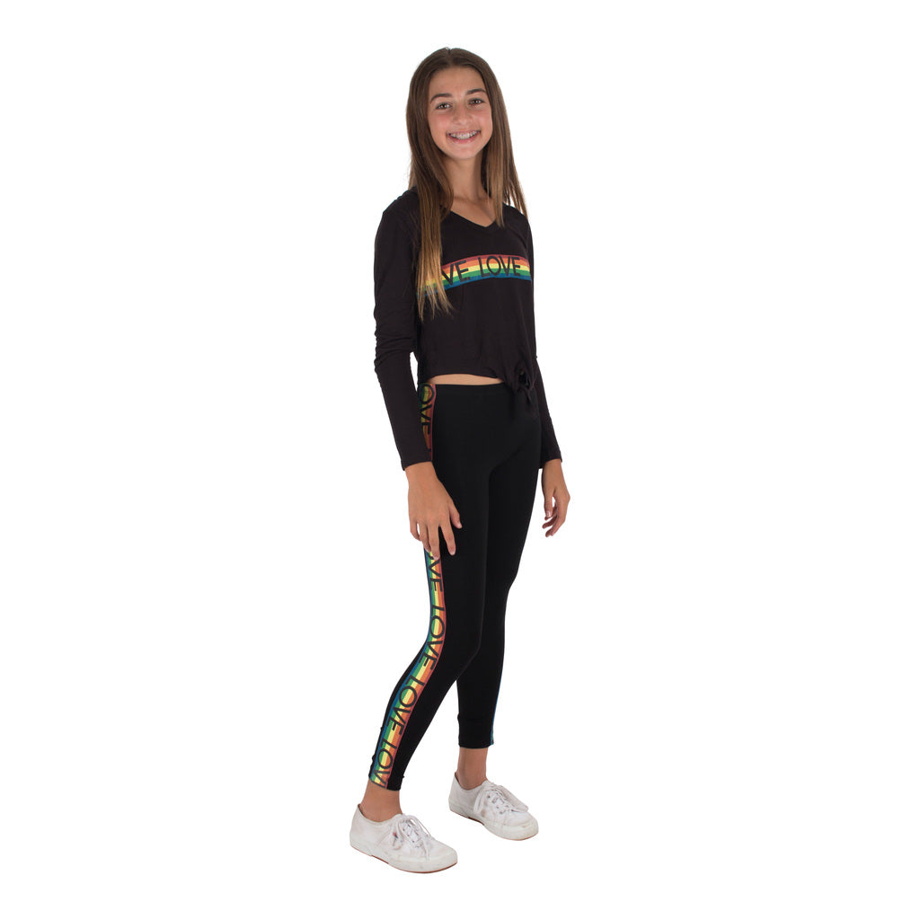 Legging with Rainbow Love Taping Down Sides - Denny's