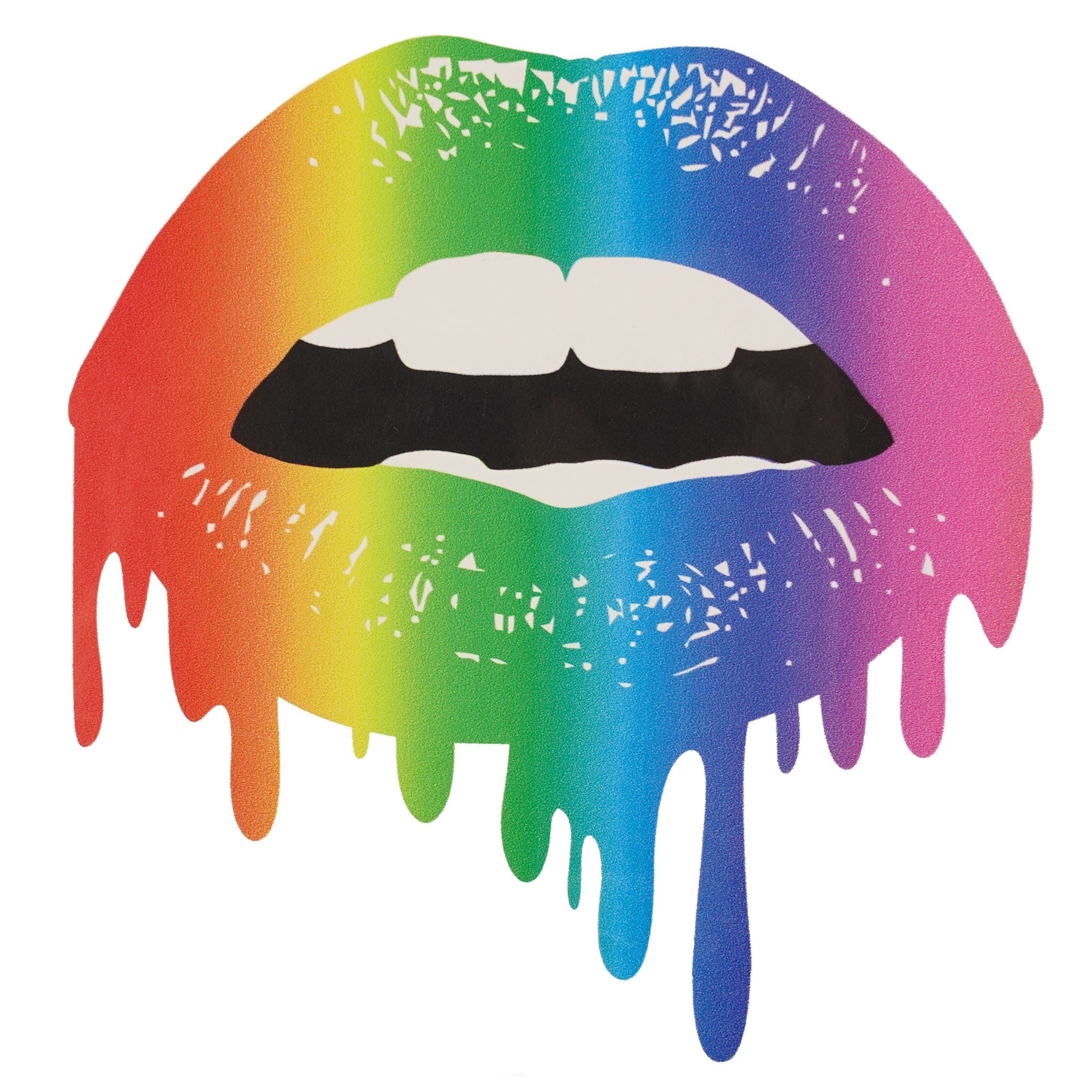 Rainbow Drip Lip Sticker 4inch - Denny's