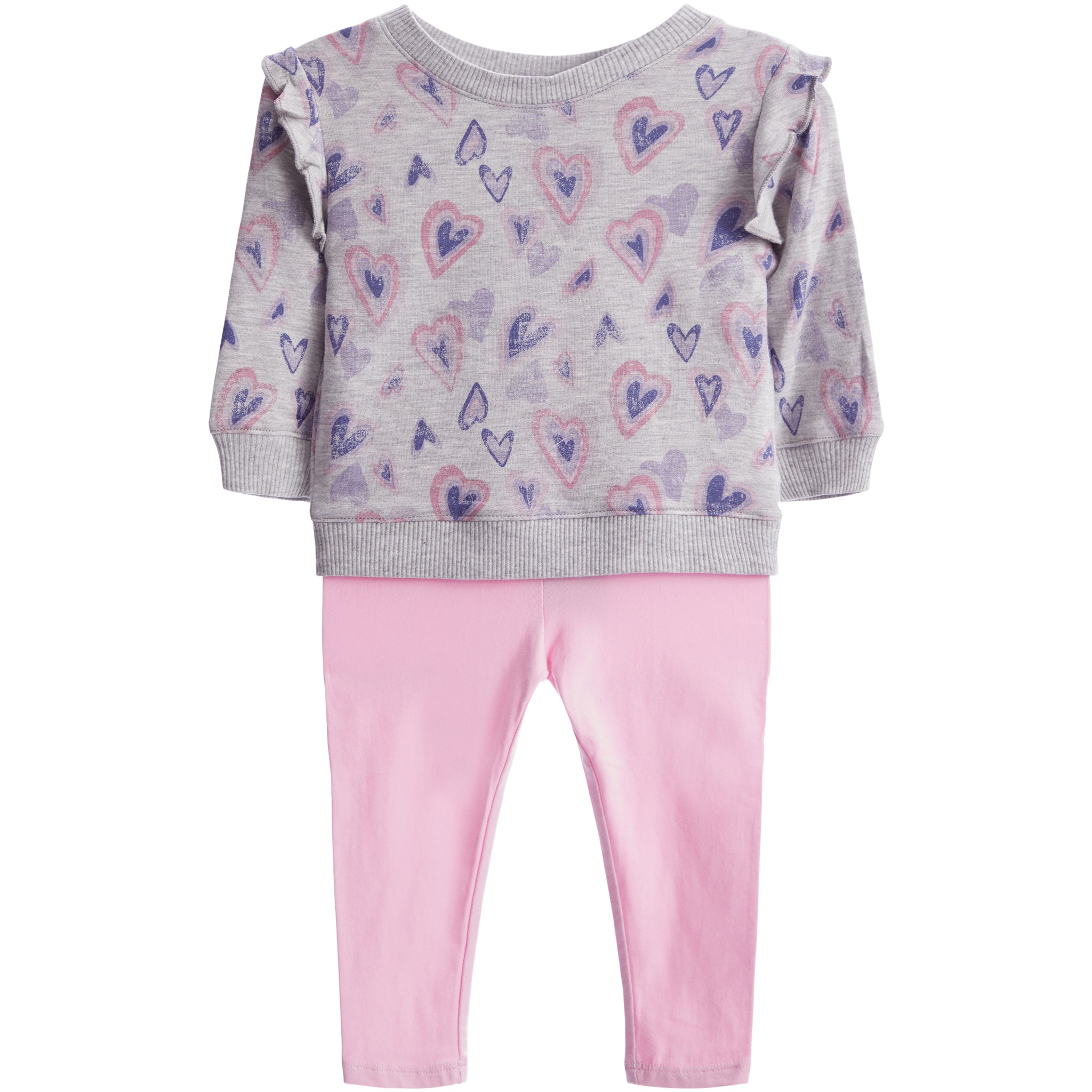 2pc Grafitti Hearts Sweatshirt Set - Denny's