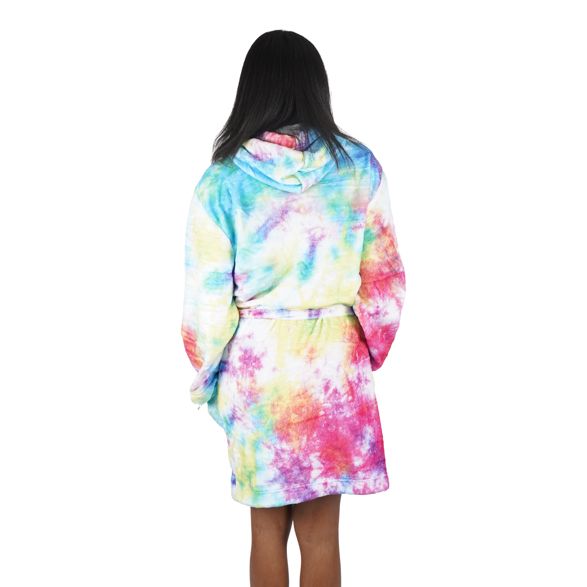 Colorful Tie Dye Plush Robe - Denny's