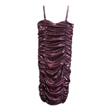 Shirred Front Metallic Dress - Denny's