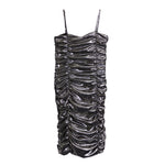 Shirred Front Metallic Dress - Denny's