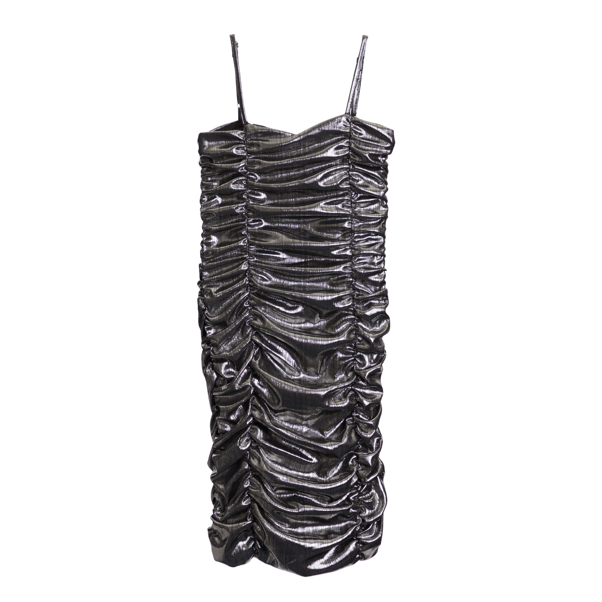 Shirred Front Metallic Dress - Denny's