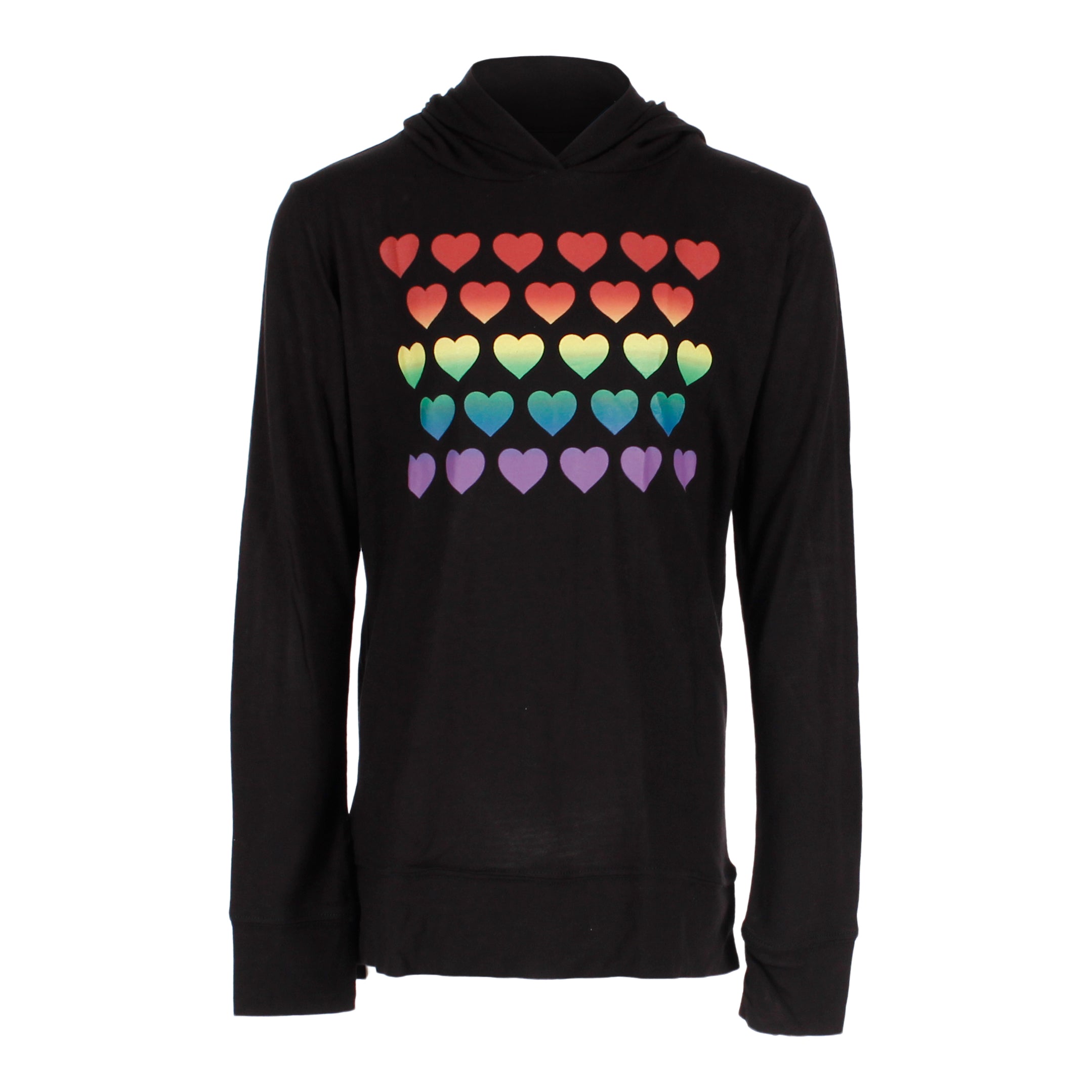 Long Sleeve Top with Multi Rainbow Hearts - Denny's