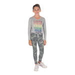 Long Sleeve Cold Shoulder with Love Ombre Rainbow - Denny's