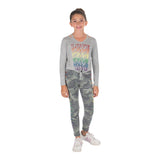 Long Sleeve Cold Shoulder with Love Ombre Rainbow - Denny's