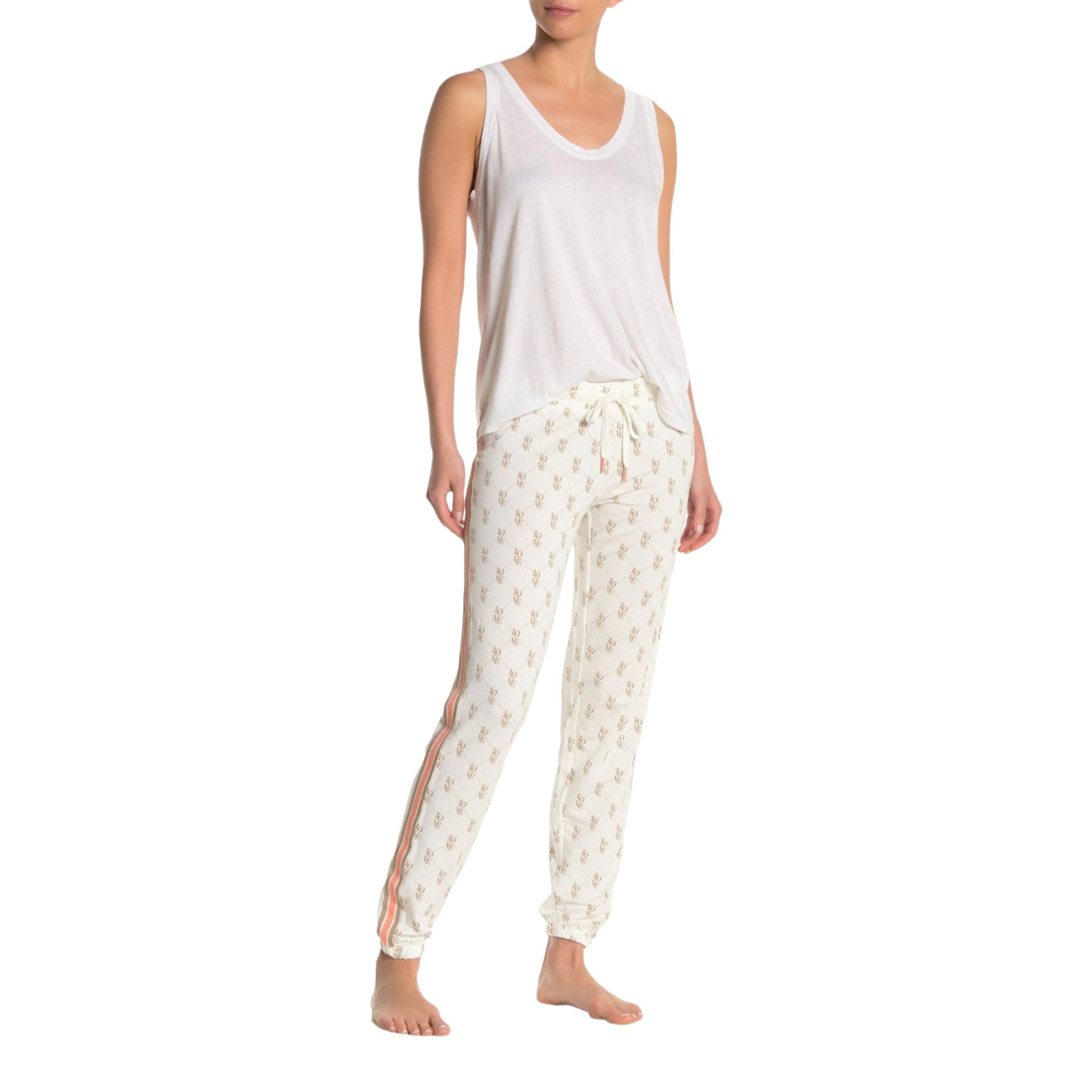 Love Print Lounge Jogger with Pink Taping - Denny's