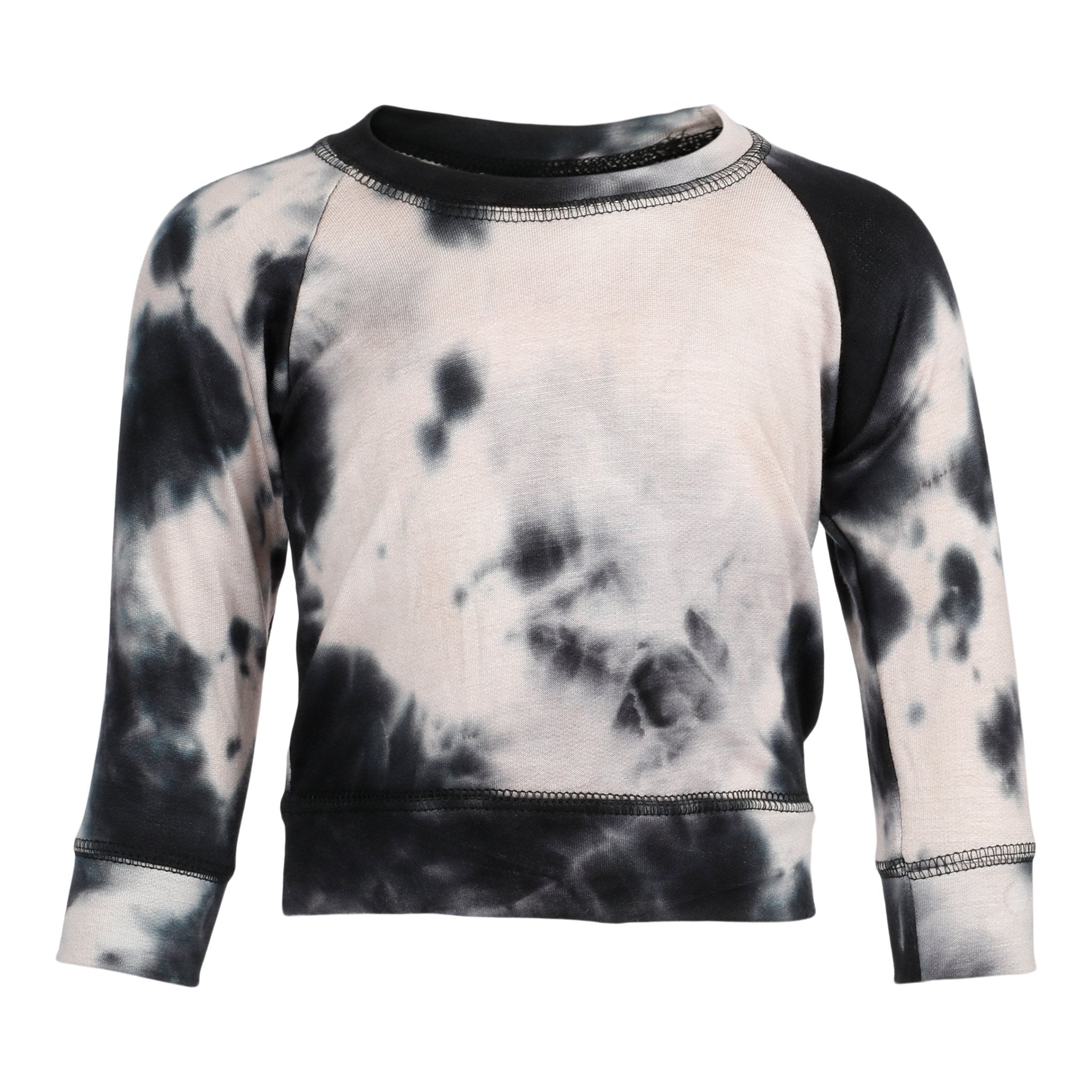 Black Tie Dye Raglan Sweatshirt - Denny's