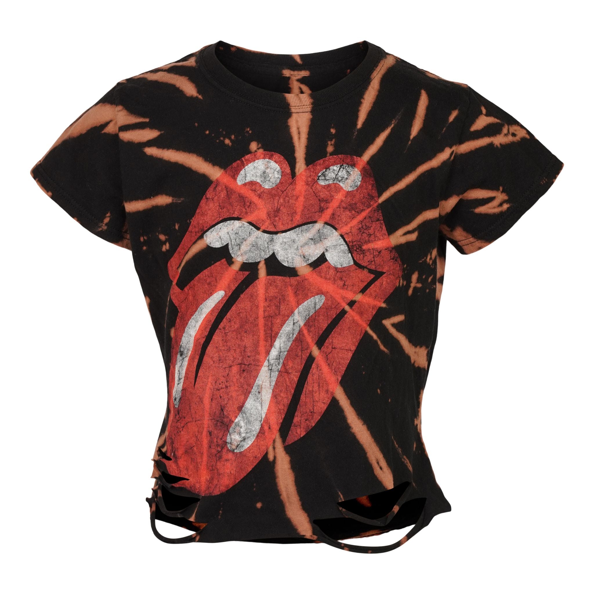 Spiral Bleach Rolling Stones Cuts Tee - Denny's