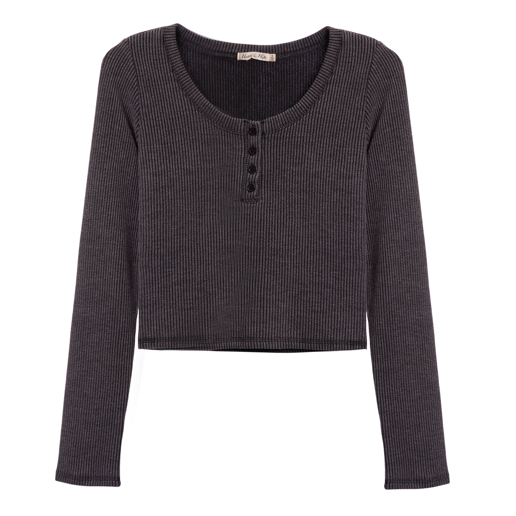 Mineral Wash Ribbed Henley - Denny's