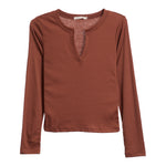 RIbbed Notch Neck Top - Denny's