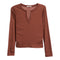 RIbbed Notch Neck Top - Denny's