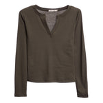 RIbbed Notch Neck Top - Denny's