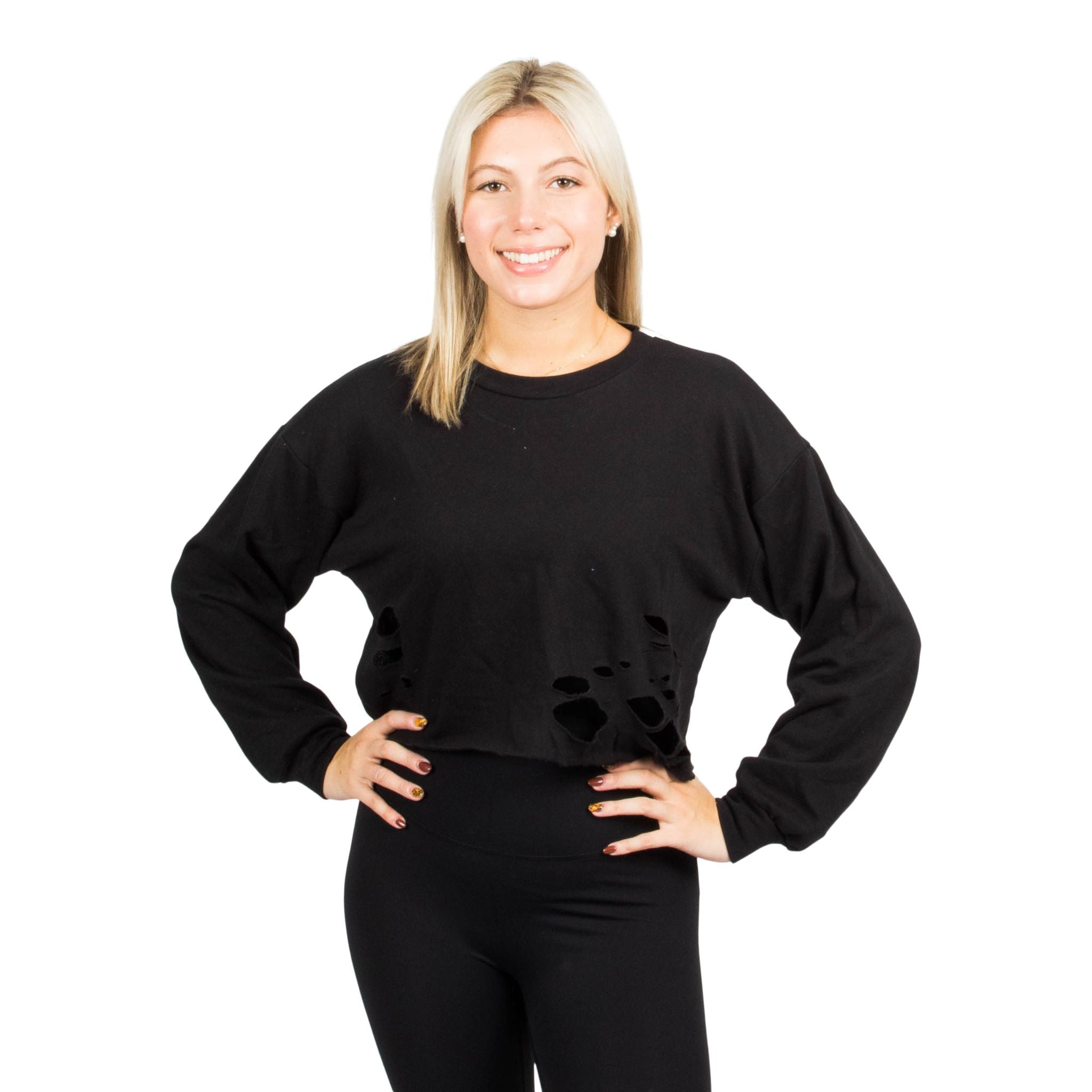 Cropped Ripped Sweatshirt - Denny's