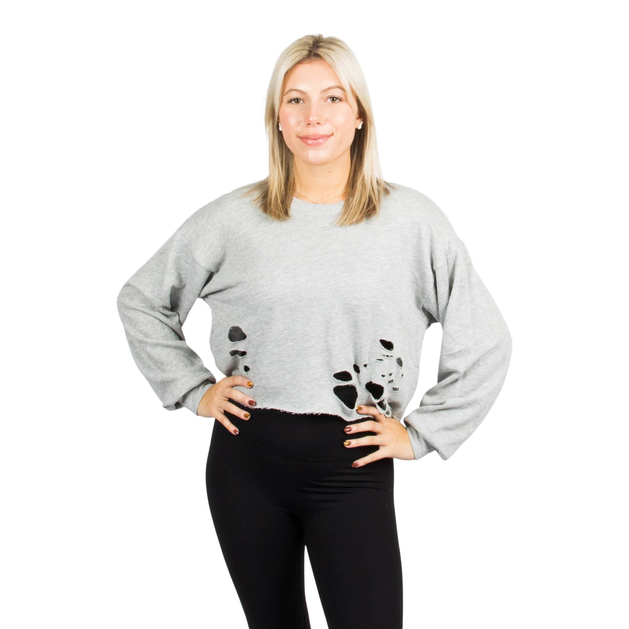 Cropped Ripped Sweatshirt - Denny's