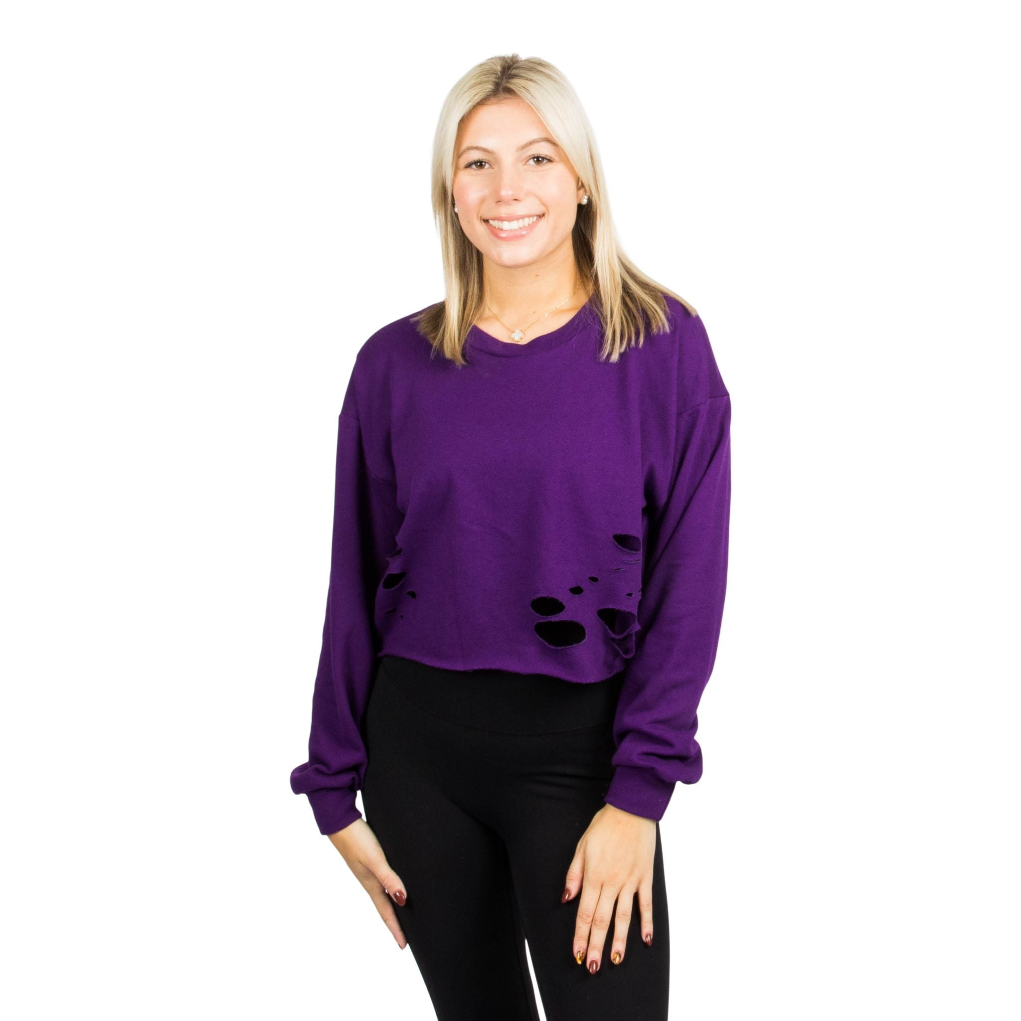 Cropped Ripped Sweatshirt - Denny's