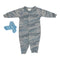 Blue & Grey Camo Raglan Union Suit Set - Denny's