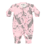 Pink/Grey Tie Dye Rufflle Unionsuit - Denny's