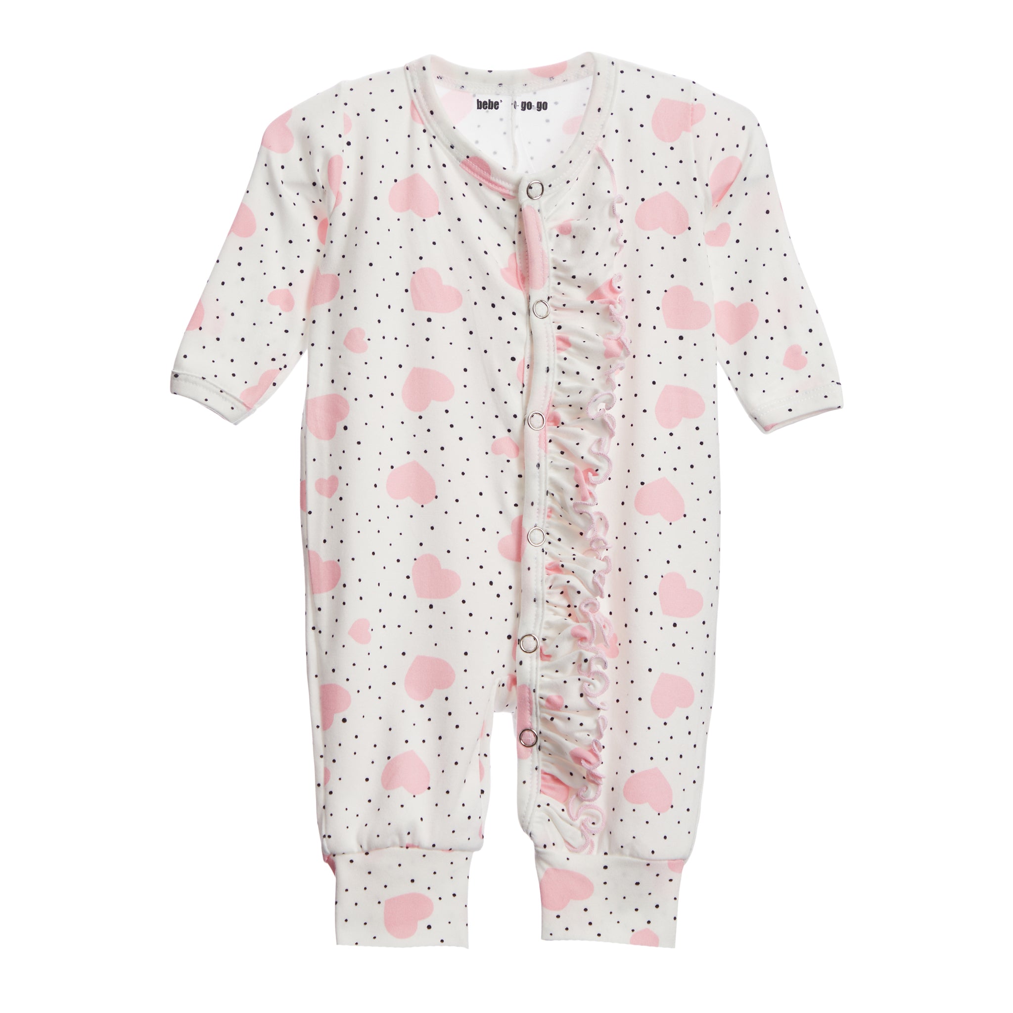 Hearts and Dots Ruffle Unionsuit - Denny's