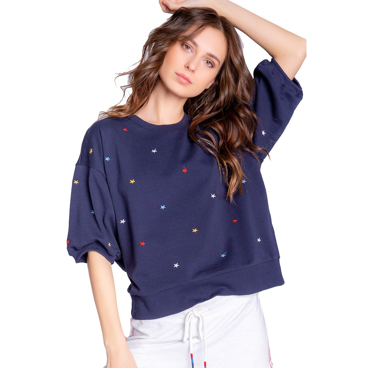 American Dream Embroidered Stars Top - Denny's