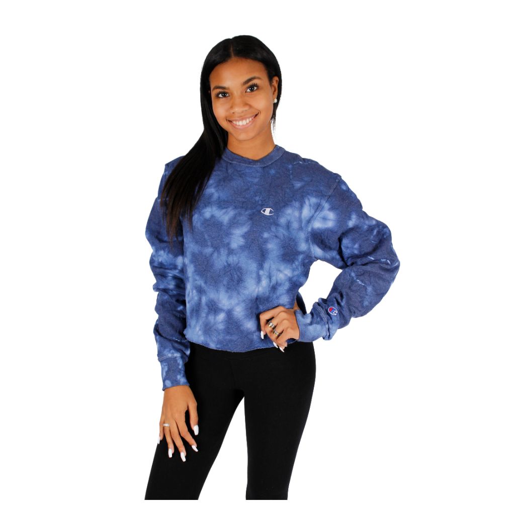 Navy Crush Tie Dye Crop Sweatshirt - Denny's