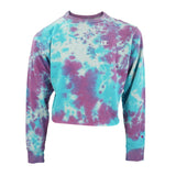 Crop Purple Teal Tie Dye Sweatshirt - Denny's