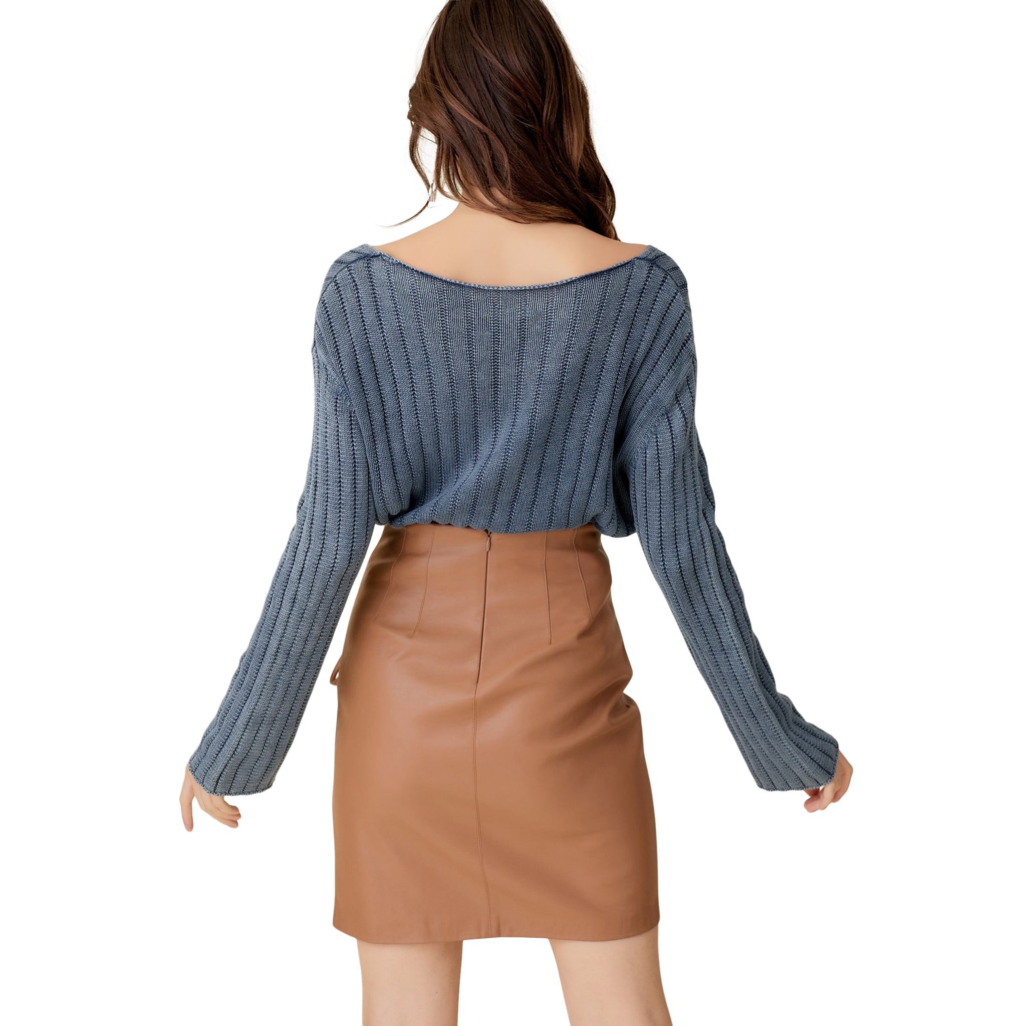 Vneck Mineral Wash Sweater - Denny's