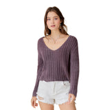 Vneck Mineral Wash Sweater - Denny's